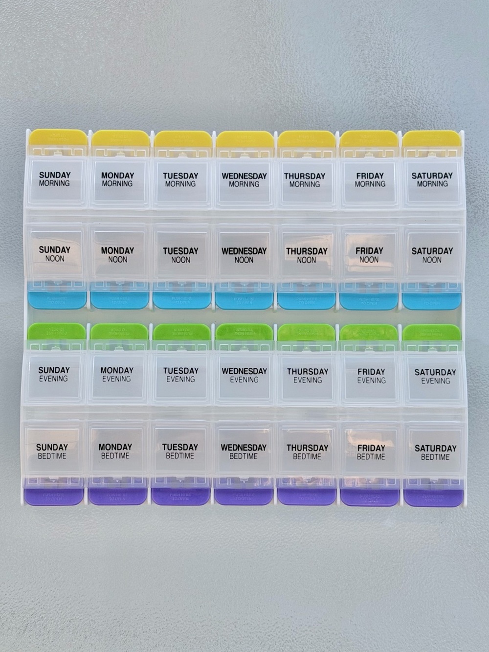 Ezy Dose Medtime Planner 7-Day Weekly/Push-Button Pill Organizer